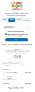 How to select a project for your donation on PayPal screens
